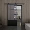 Renin Opera Frosted Glass Metal Barn Door with Installation Hardware Kit 37 in. KMCTOPF-37BL - alternate 2